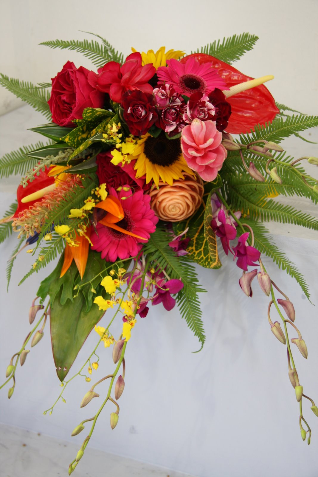 Hawaiian Wedding Flowers
 The Flower Magician Tropical Sunshine Wedding Bouquet