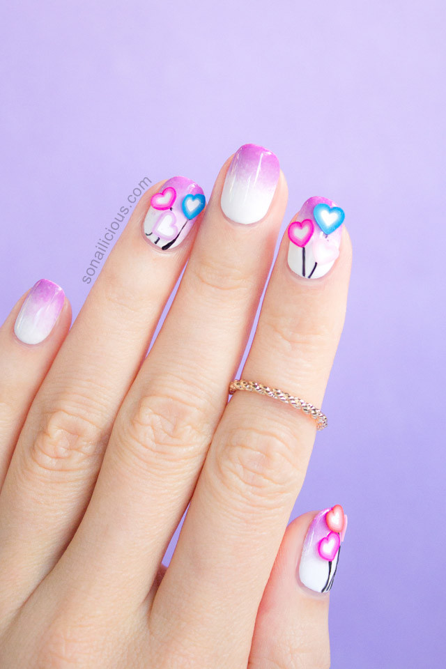 Heart Nail Designs For Short Nails
 Easy Valentine s Day Nails With Love Hearts and The Truth