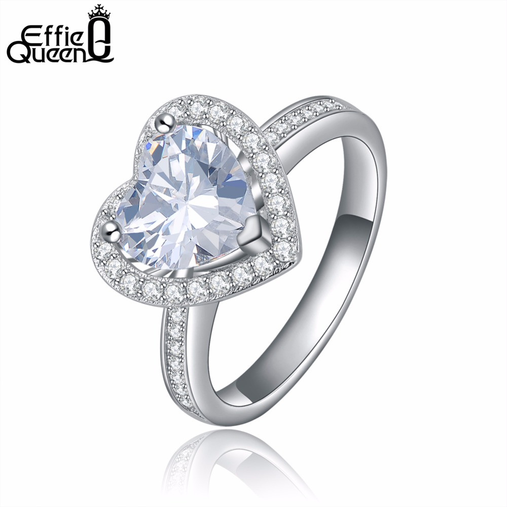 Heart Shaped Wedding Rings
 Effie Queen New Arrival Heart Shape Wedding Ring for Women