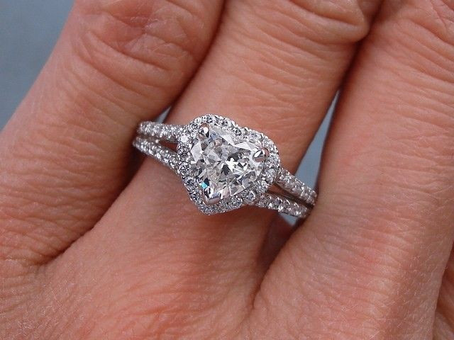 Heart Shaped Wedding Rings
 1 04 CTW HEART SHAPE DIAMOND ENGAGEMENT RING G VS2