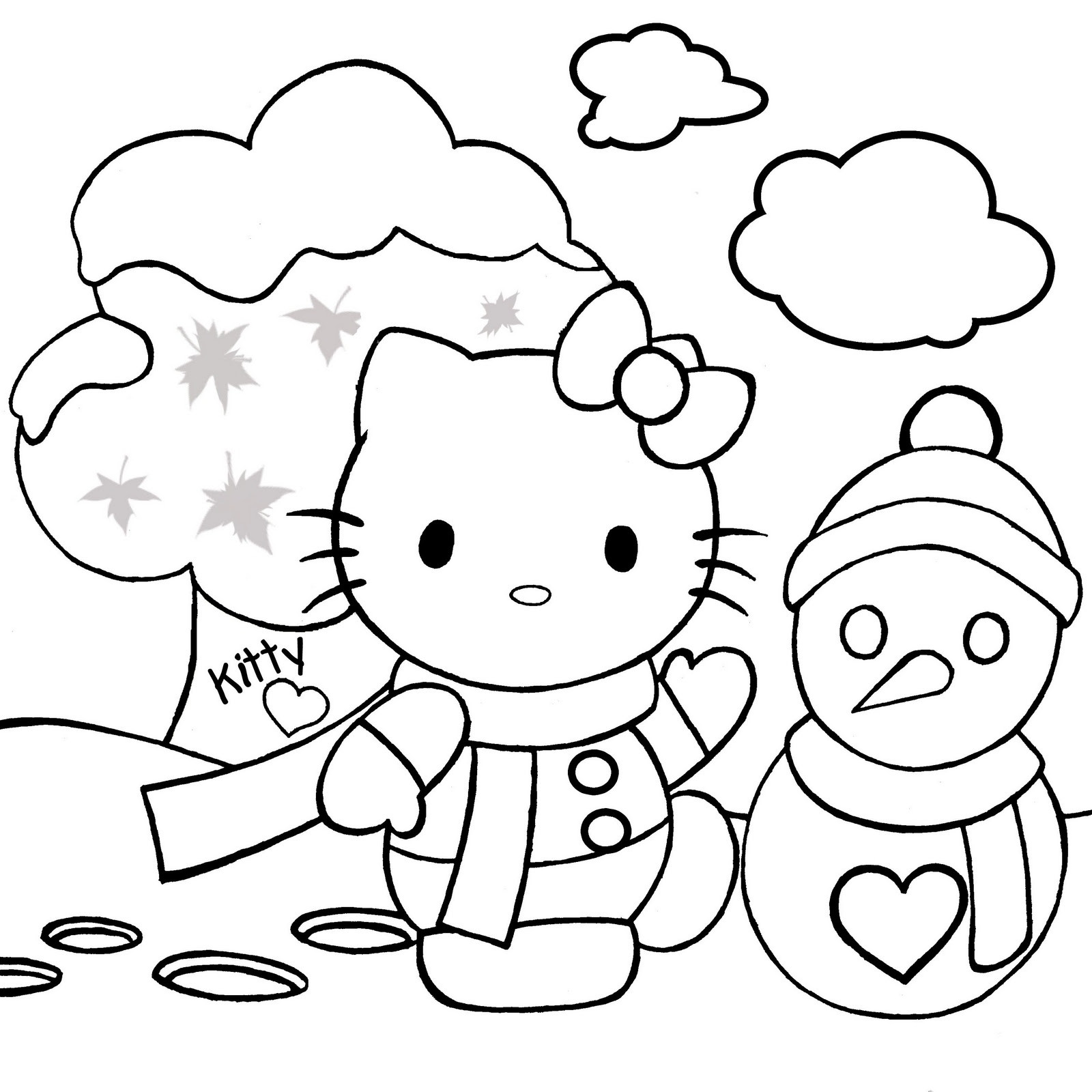 Hello Kids Coloring Page
 Hello Kitty Christmas Coloring Pages 1