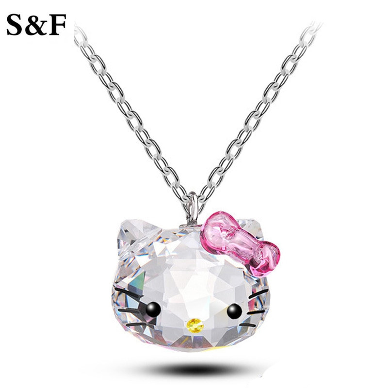 Hello Kitty Necklace
 2017 Korea CC Anime Necklace Pink Crystal Necklace Cute