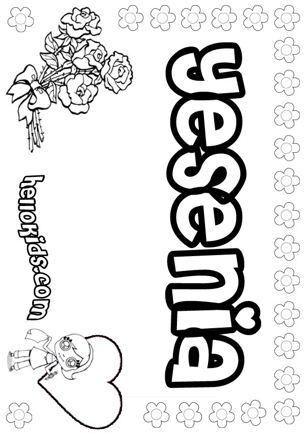 Hellokids.Com Coloring Pages
 Yesenia coloring pages Hellokids