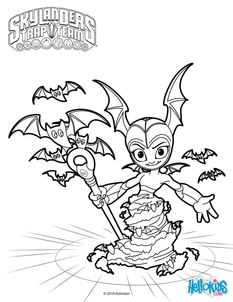Hellokids.Com Coloring Pages
 TBat Spin coloring page More Skylanders trap team