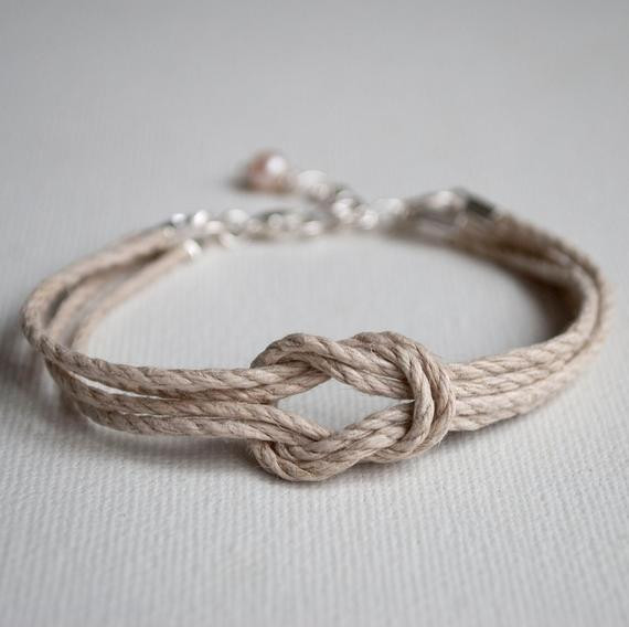 Hemp Bracelet Knots
 Sailor s knot bracelet hemp rope love knot by