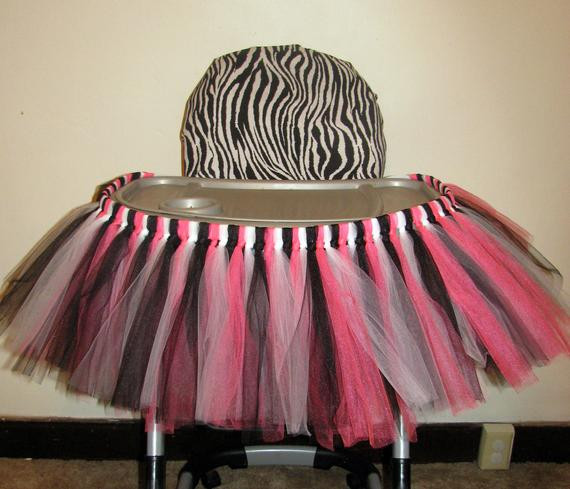 High Chair Decorations 1st Birthday
 High Chair Tutu Highchair Tutu Skirt Zebra Birthday TEMPORARY