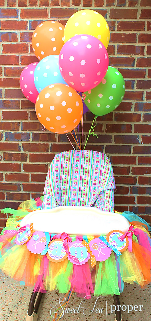 High Chair Decorations 1st Birthday
 Candy Themed Birthday Party Ideas