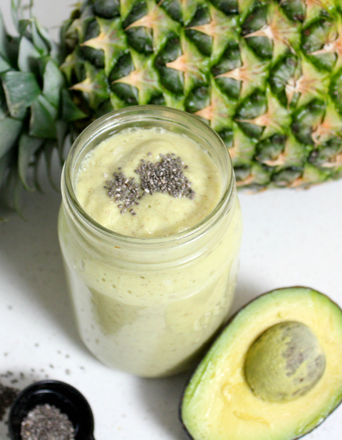 High Fiber Smoothie Recipes Weight Loss
 Avocado Pineapple High Fiber Smoothie with Chia Seeds