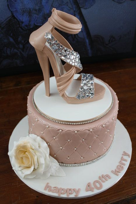 High Heel Birthday Cake
 KatieSheaDesign ♡ Cake Gumpaste shoe non edible bling