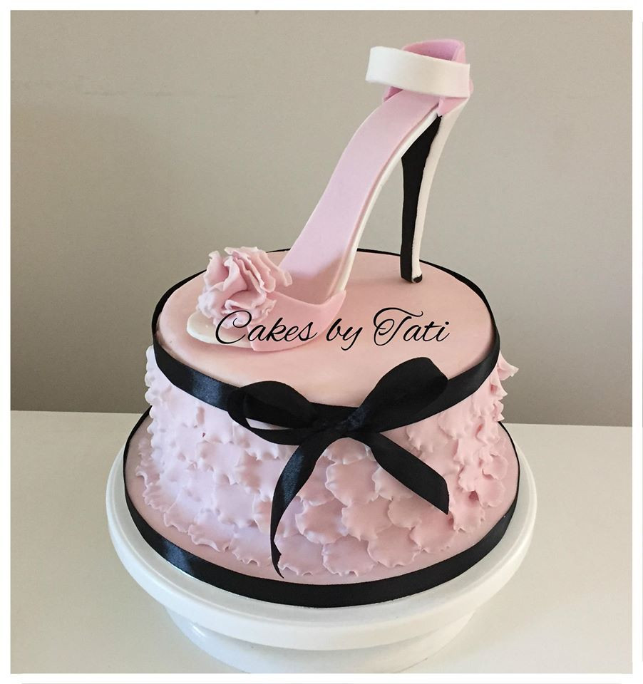 High Heel Birthday Cake
 Pretty in black and pink shoe cake My own design