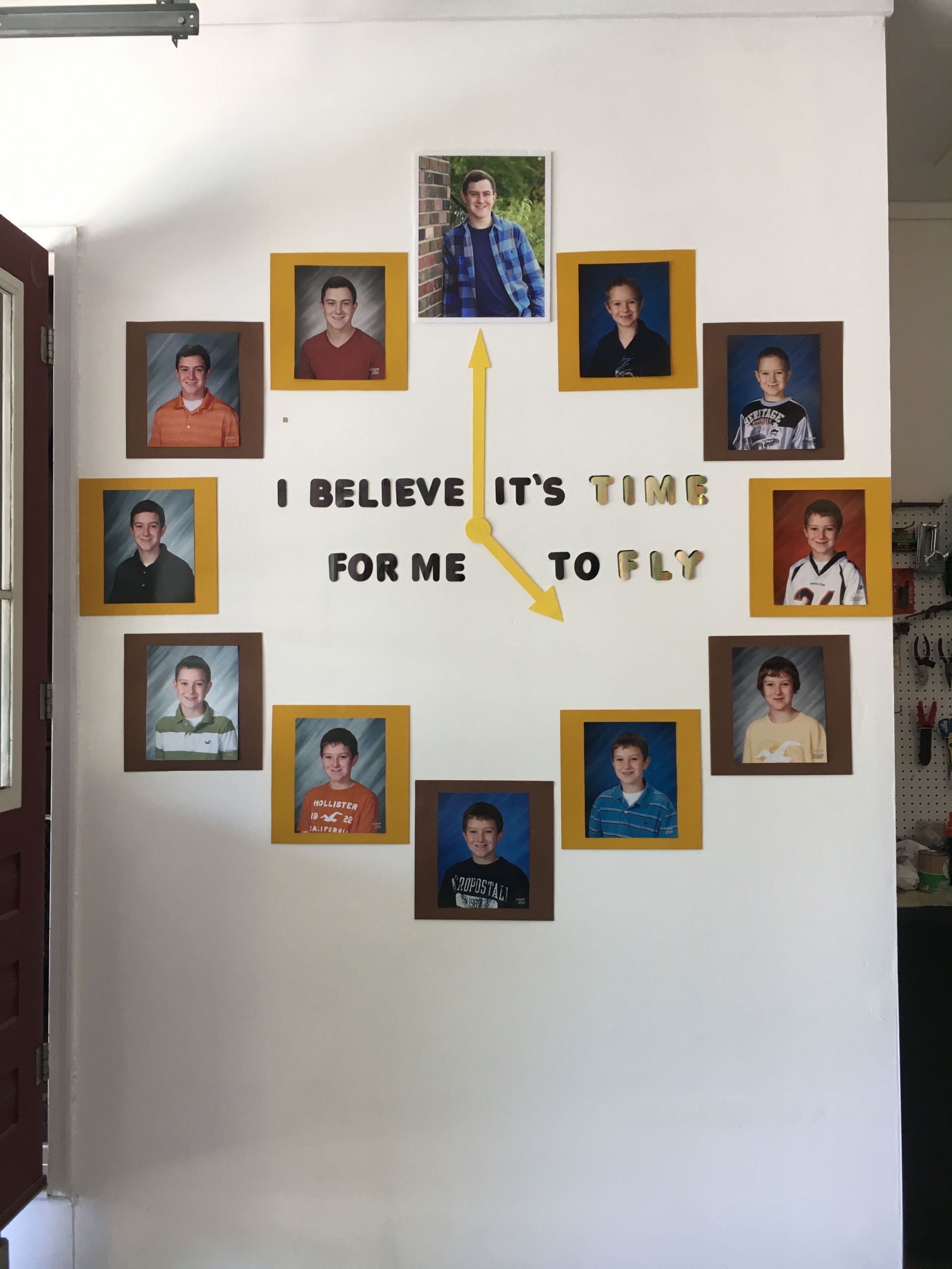 High School Graduation Party Ideas For Son
 My fun idea to display my sons grade 1 12 pictures at his