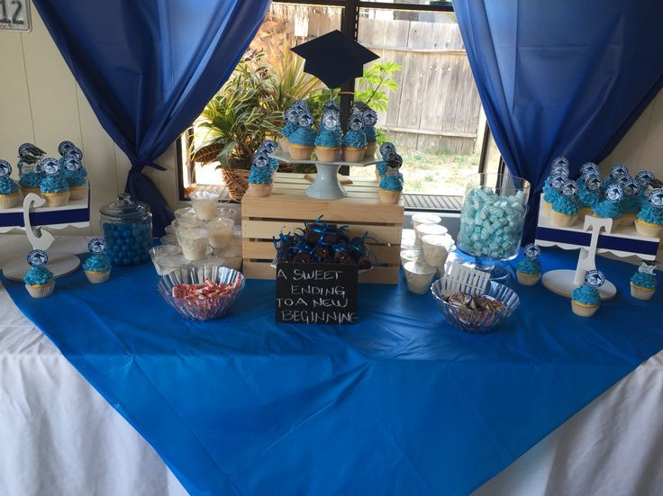 High School Graduation Party Ideas For Son
 My sons desert candy table High school graduation