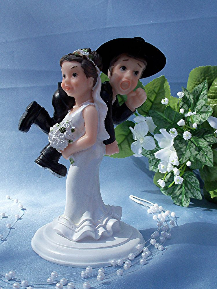 Hilarious Wedding Cake Toppers
 Western Wedding Humorous Funny CAKE TOPPER Bride Carry