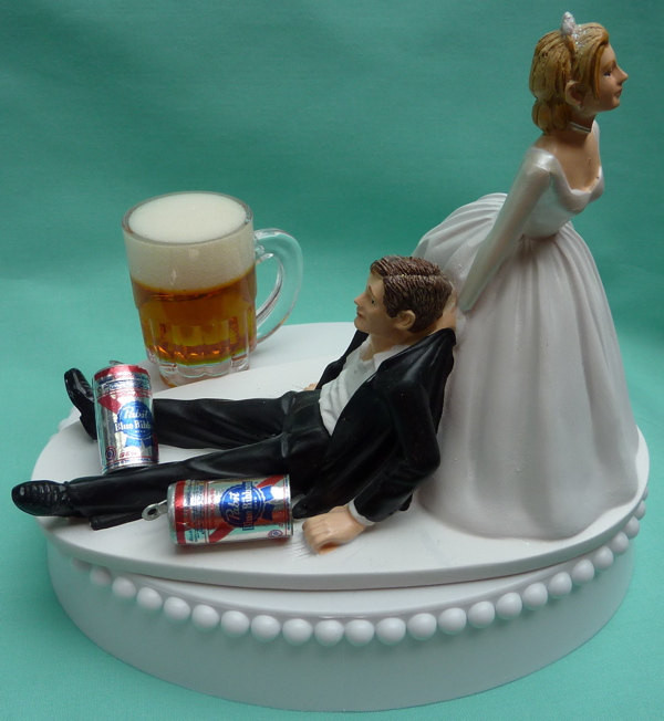 Hilarious Wedding Cake Toppers
 Wedding Cake Topper Pabst Blue Ribbon PBR Beer Mug Cans