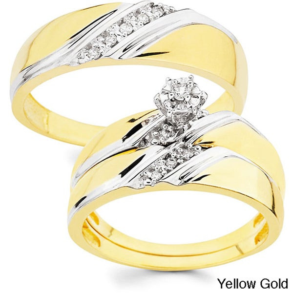 His And Her Wedding Ring Sets
 Shop 10k Gold 1 10ct TDW His and Her Wedding Ring Set H I