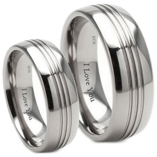 His And Hers Wedding Rings Cheap
 His and Hers Matching Titanium 7mm Wedding Engagement Ring Set