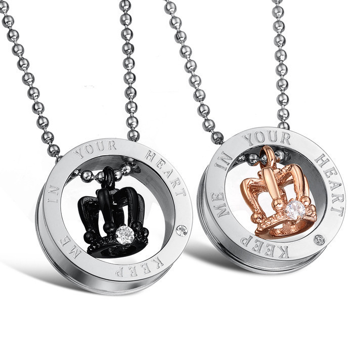 His Hers Necklace Set
 316L Stainless Steel Jewelry His and Hers Necklace Set