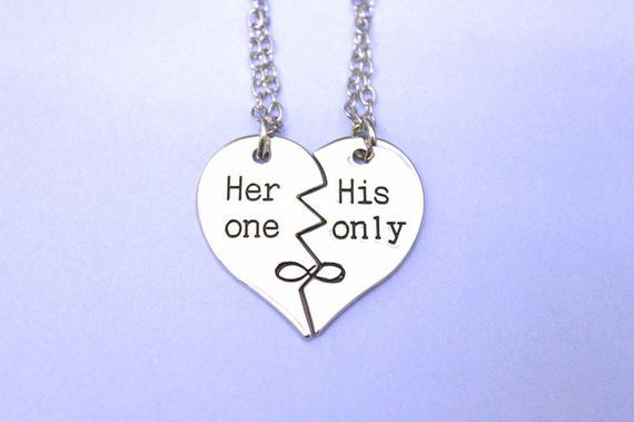 His Hers Necklace Set
 his and her t Couples necklace set his hers necklaces
