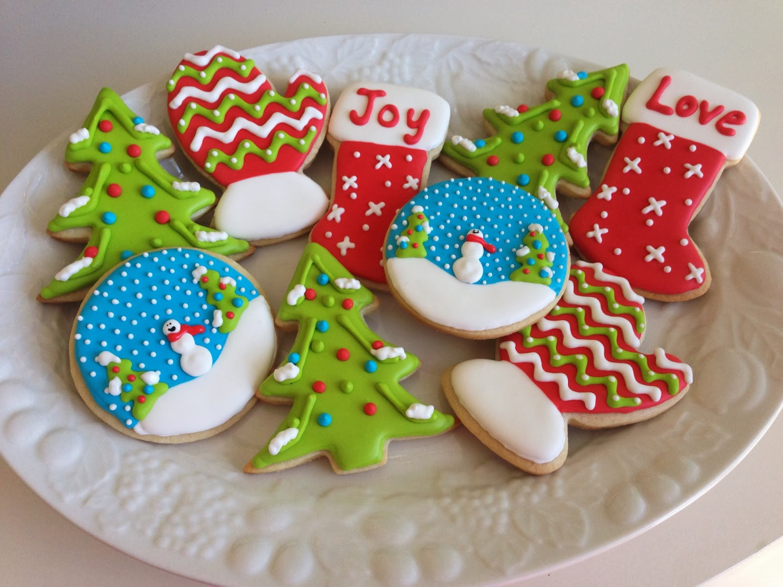 Holiday Cut Out Cookies
 monograms & cake Christmas Cut Out Sugar Cookies with