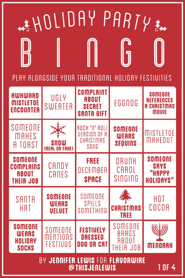 Holiday Party Game Ideas For Work
 Holiday Party Bingo Cards to Play With Your Dysfunctional