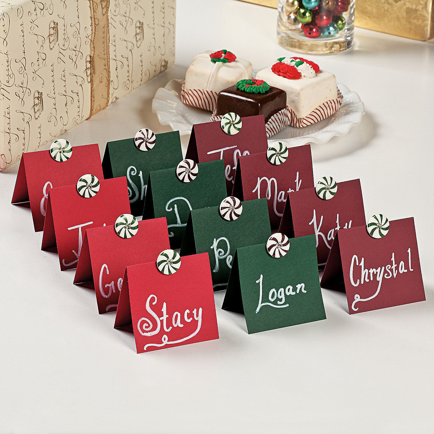 Holiday Party Name Ideas
 Button Place Cards OrientalTrading