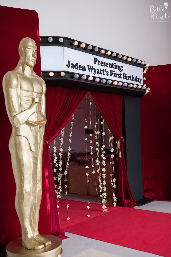 Hollywood Birthday Party Ideas
 Entrance to a Hollywood Oscars Inspired 1st Birthday