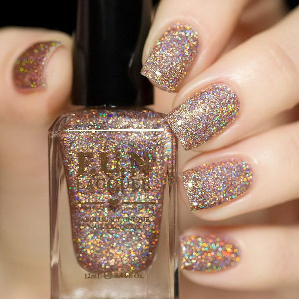 Holographic Glitter Nails
 100 Cute And Easy Glitter Nail Designs Ideas To Rock This