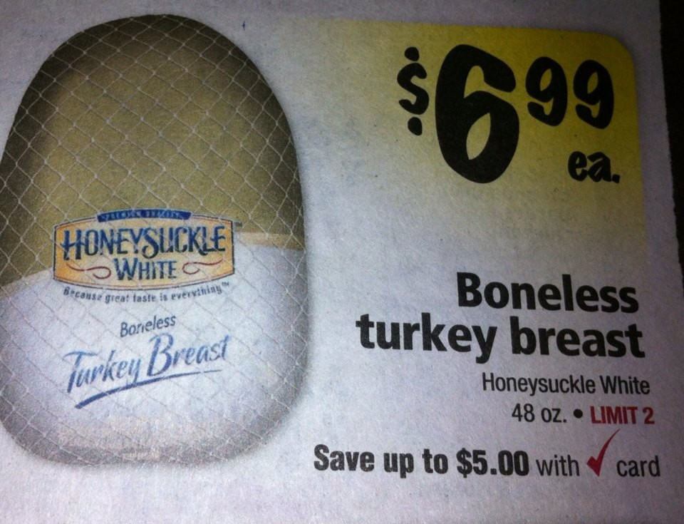 Honeysuckle White Turkey Breasts
 Spring Hill Coupon Club Winn Dixie 3 Day Sale September 8