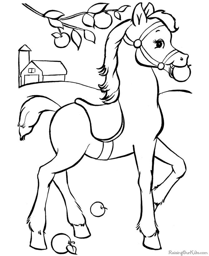 Horse Coloring Pages For Kids
 Horse to print and color pages 2 color