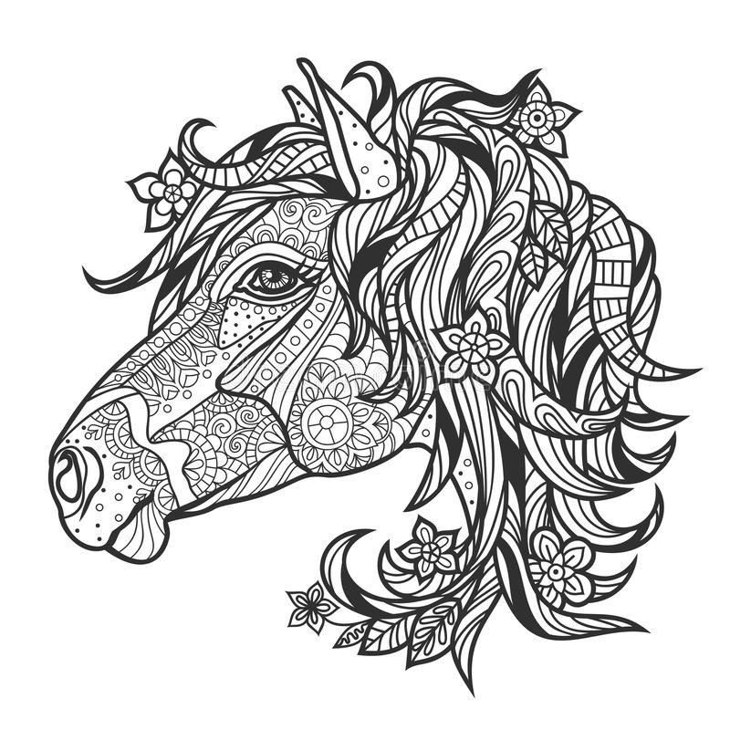 Horse Coloring Pages For Older Kids
 Coloring Anti stress With A Portrait A Horse Stock