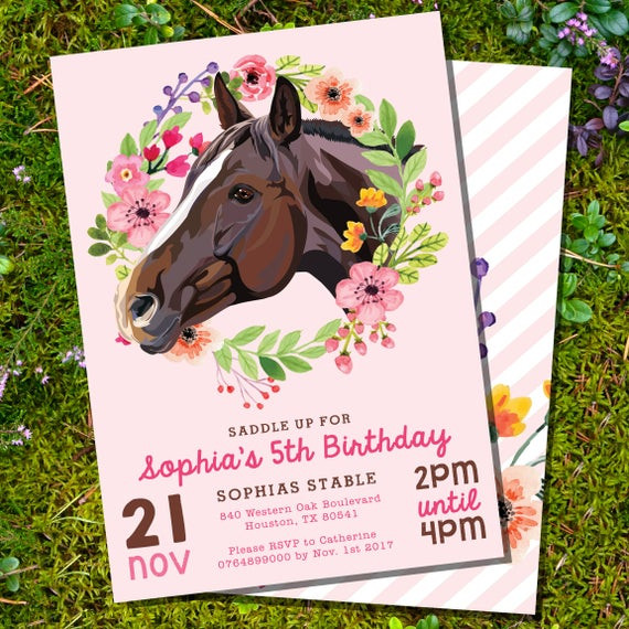 Horse Riding Birthday Party
 Horse Party Invitation Horse Birthday Party Invitation