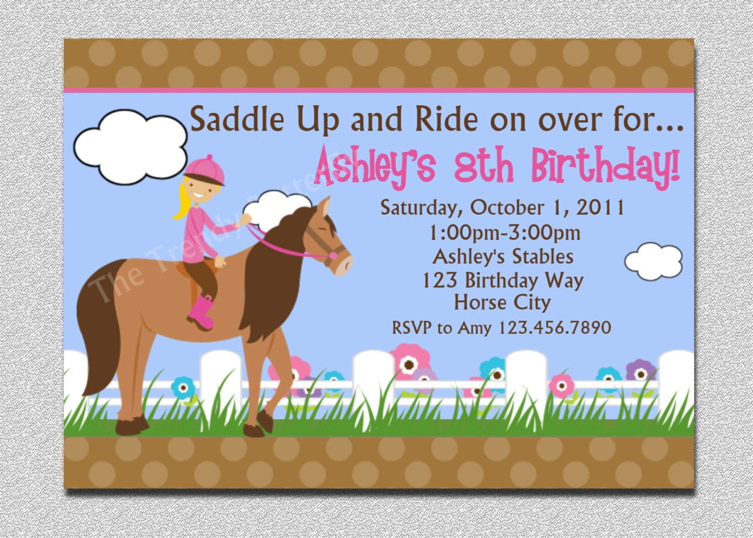 Horse Riding Birthday Party
 Horseback Riding Birthday Invitation Western Horse Birthday