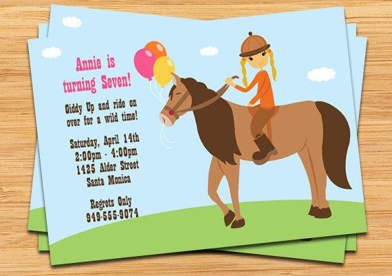 Horse Riding Birthday Party
 Horseback Riding Birthday Party Invitation by eventfulcards