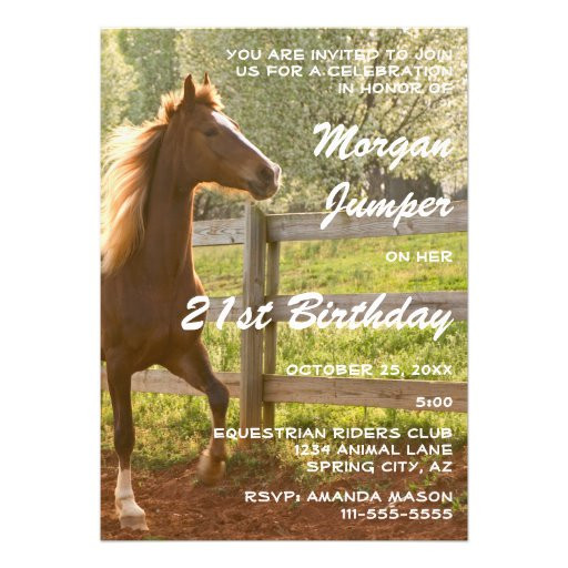Horse Riding Birthday Party
 Personalized Equestrian Invitations