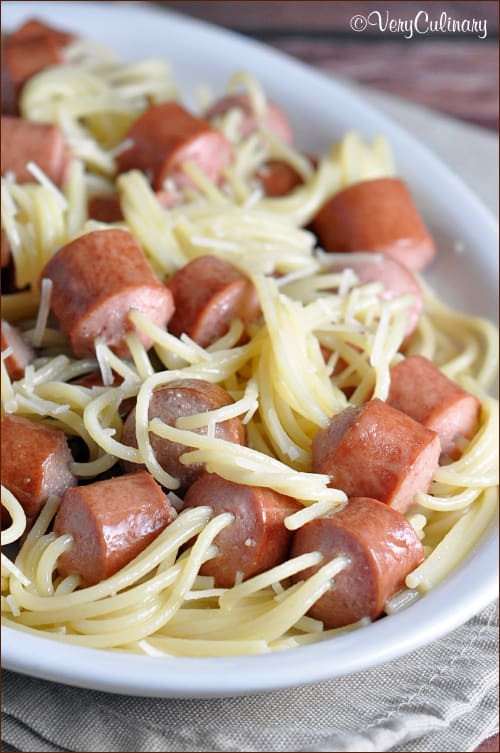 Hot Dogs Pasta
 Threaded Spaghetti Hot Dog Bites