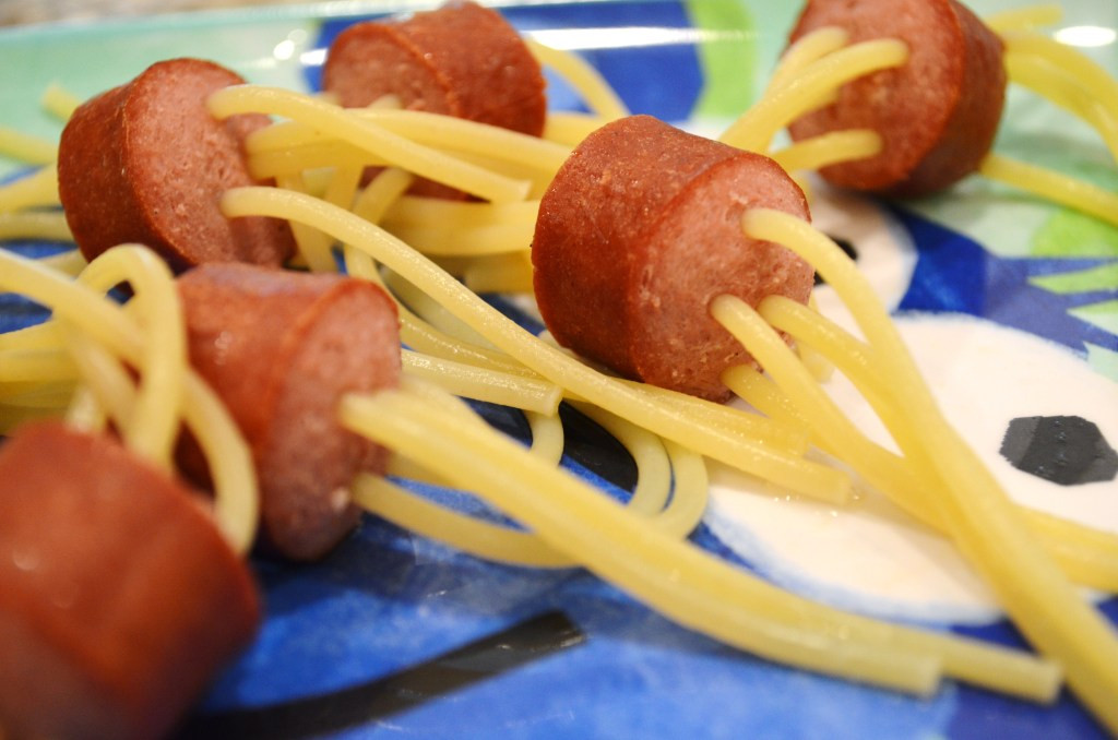 Hot Dogs Pasta
 Spaghetti Hot Dogs a kid s meal Domestic Superhero