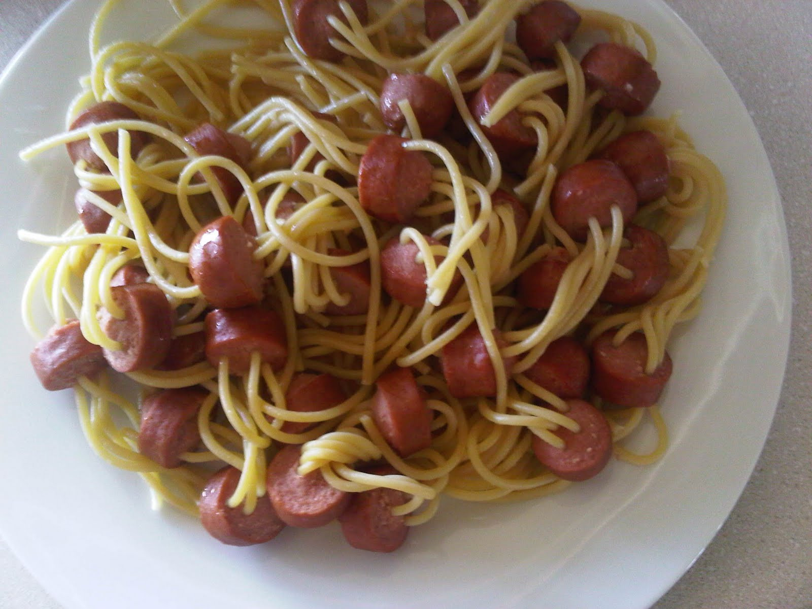 Hot Dogs Pasta
 Baby Steps Hot Dogs and Spaghetti