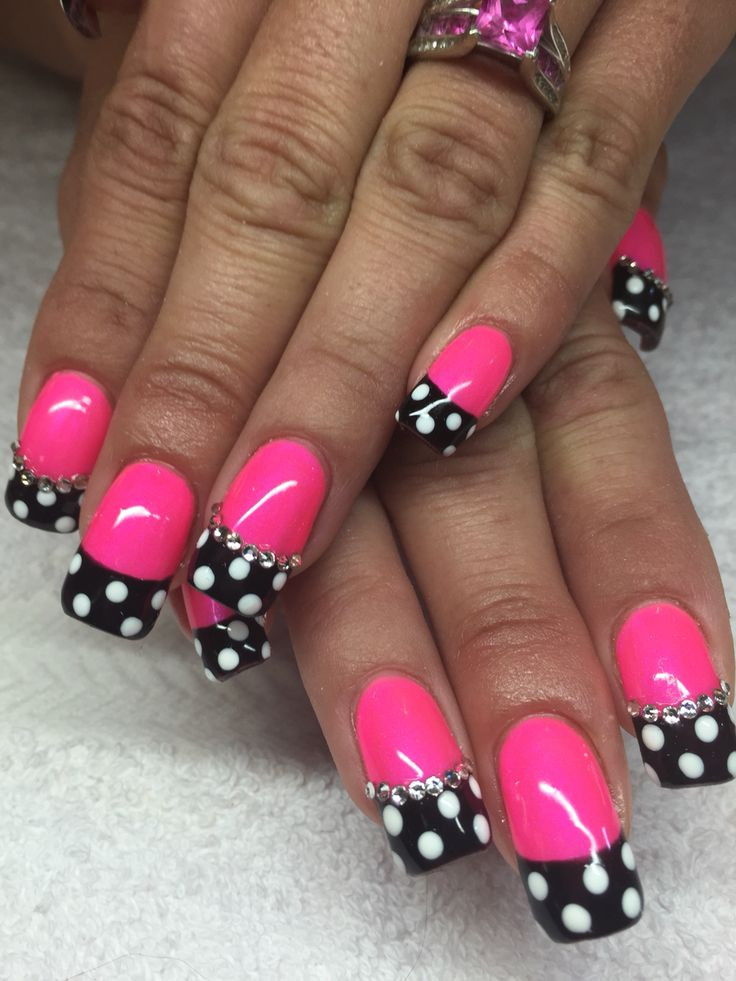 Hot Pink And Black Nail Designs
 Attractive Hot Pink Nail Designs