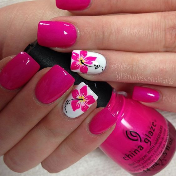 Hot Pink And Black Nail Designs
 Hot Pink Nails s and for