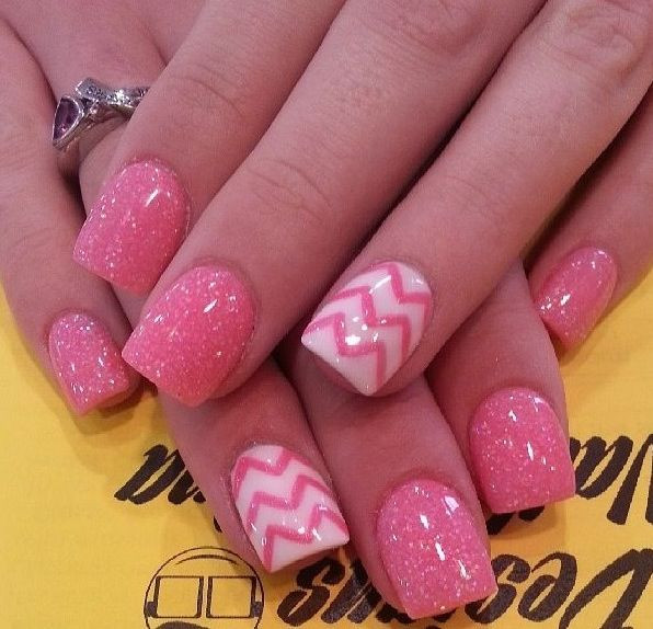 Hot Pink Glitter Nails
 40 Stylish Pink Nail Art Ideas Style Motivation