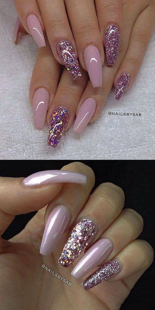Hot Pink Glitter Nails
 50 Sweet Pink Nail Design Ideas for a Manicure That Suits