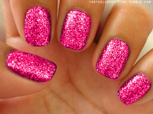 Hot Pink Glitter Nails
 y Pink Glitter Nails s and for