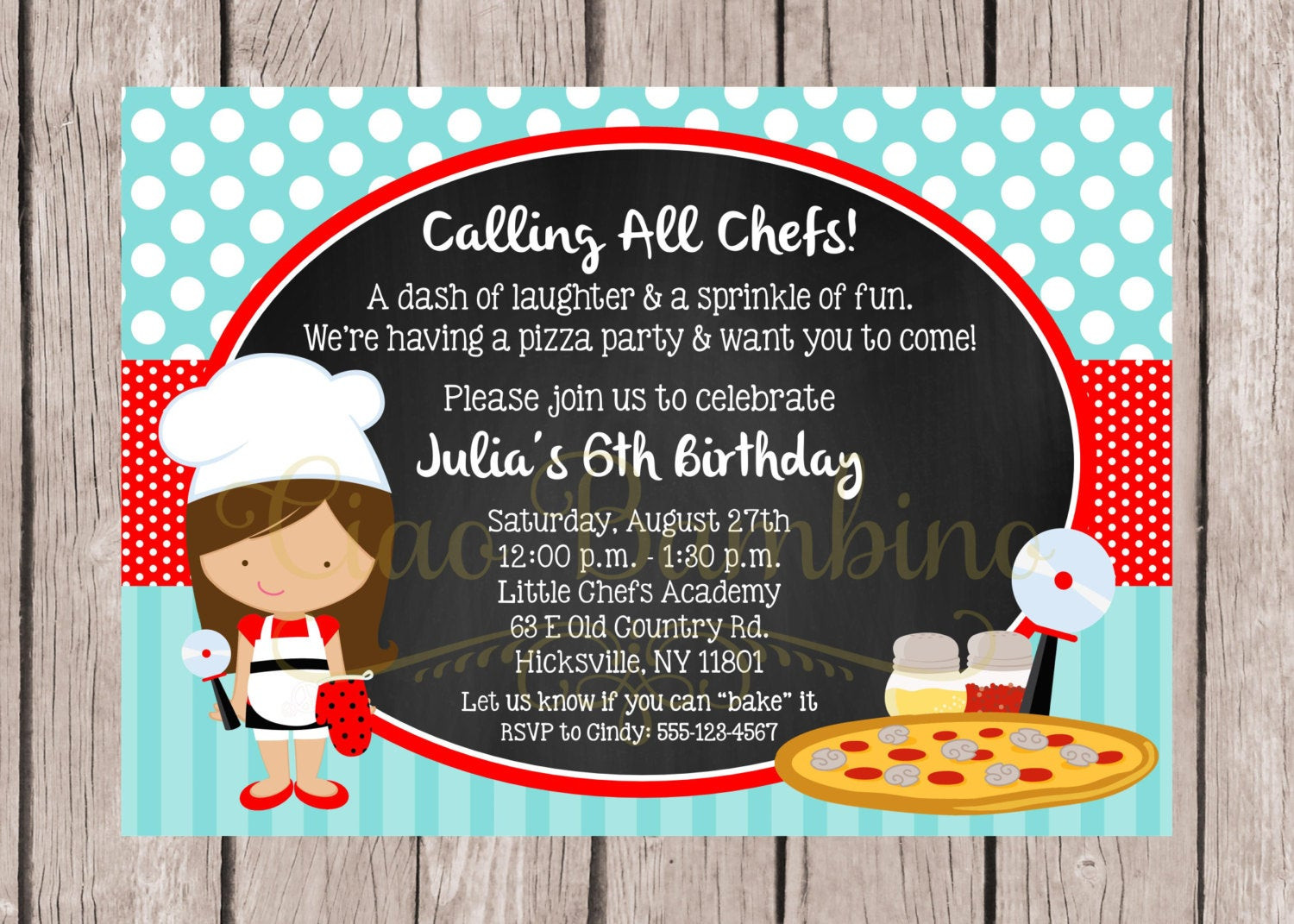 How To Create A Birthday Invitation
 PRINTABLE Little Chef Birthday Party Invitation Pizza Party