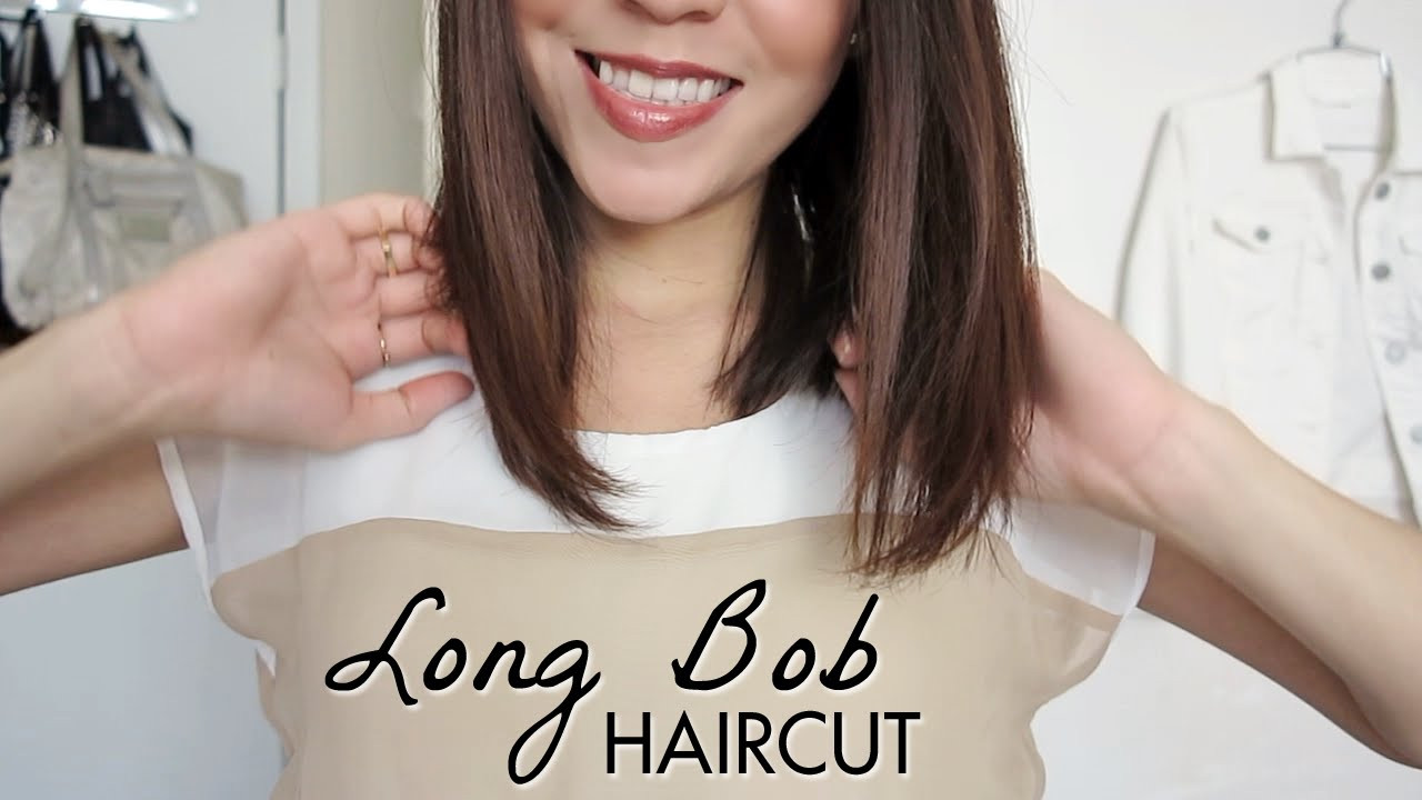 How To Cut Your Own Hair Short In The Back
 Long Bob Haircut Tutorial How to Cut Your Own Hair