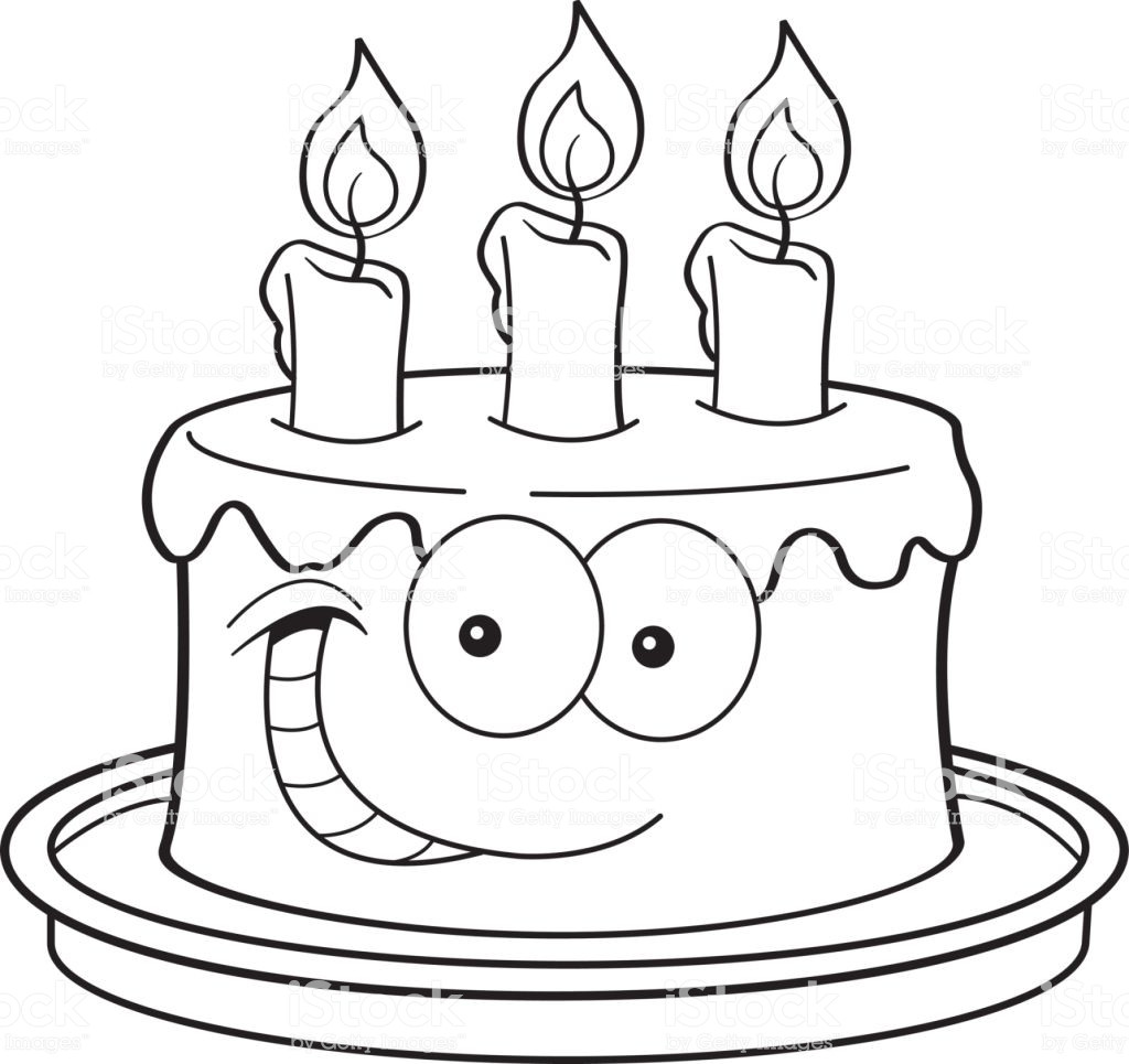 How To Draw A Birthday Cake
 Cartoon Birthday Cake With Candles Stock Illustration