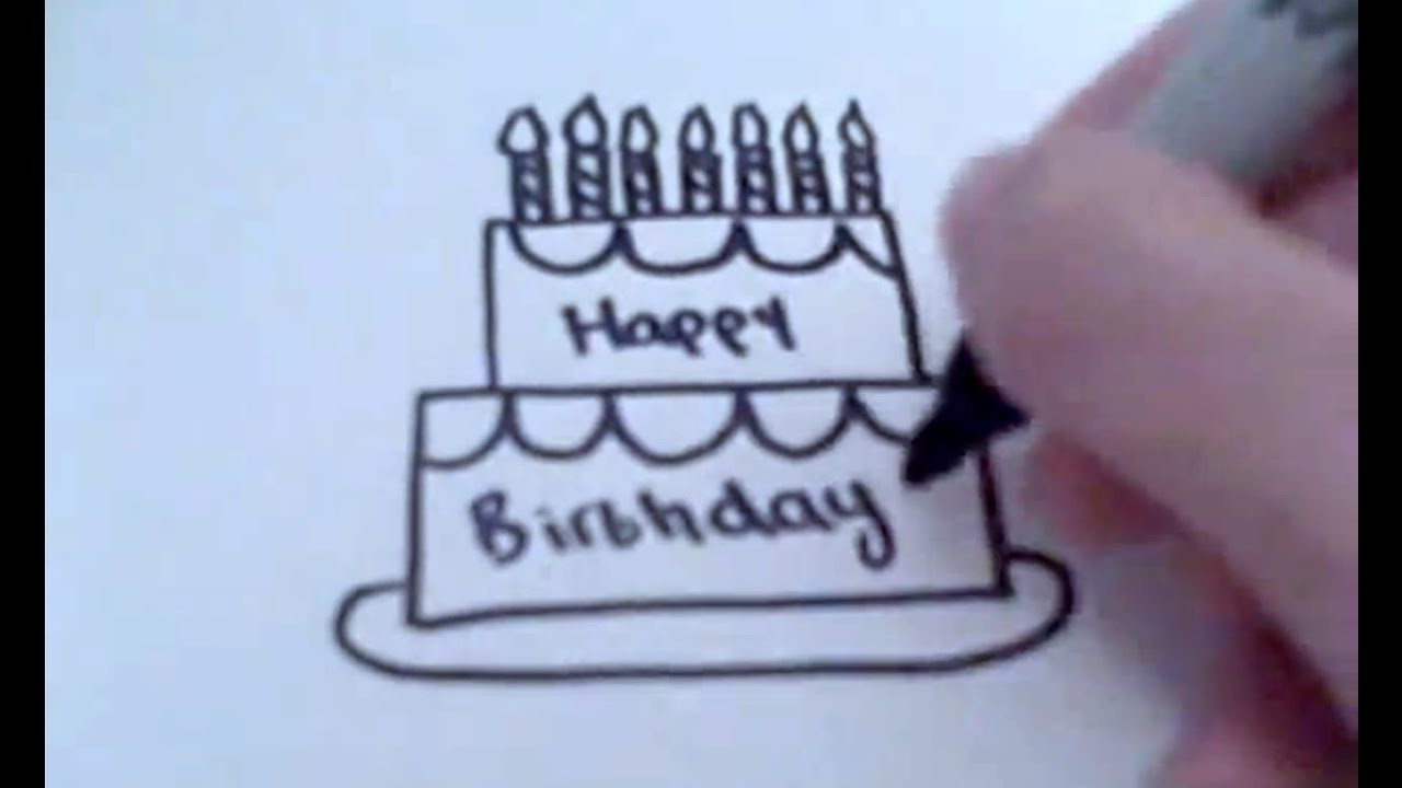 How To Draw A Birthday Cake
 How to Draw a Cartoon Birthday Cake