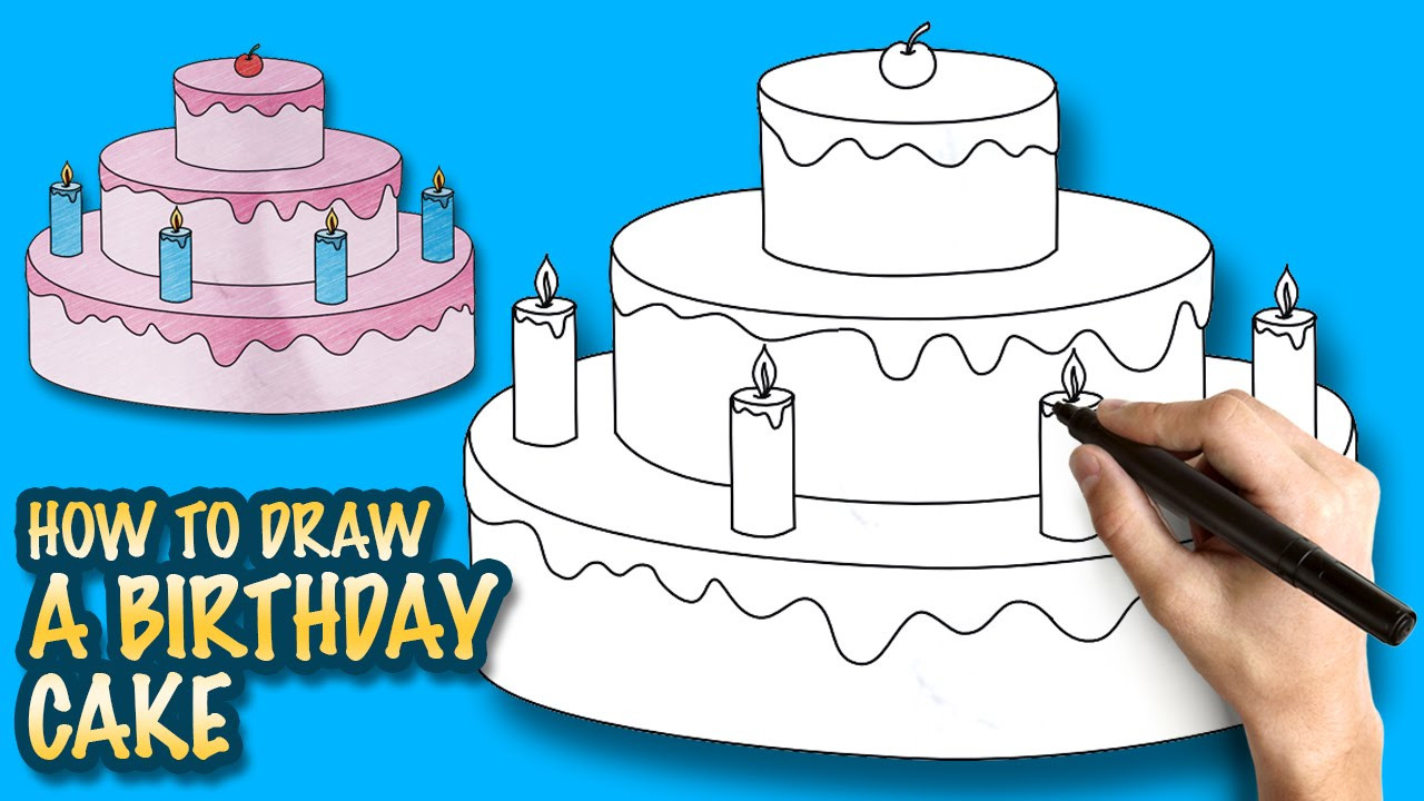 How To Draw A Birthday Cake
 How to draw a Birthday Cake Easy step by step drawing