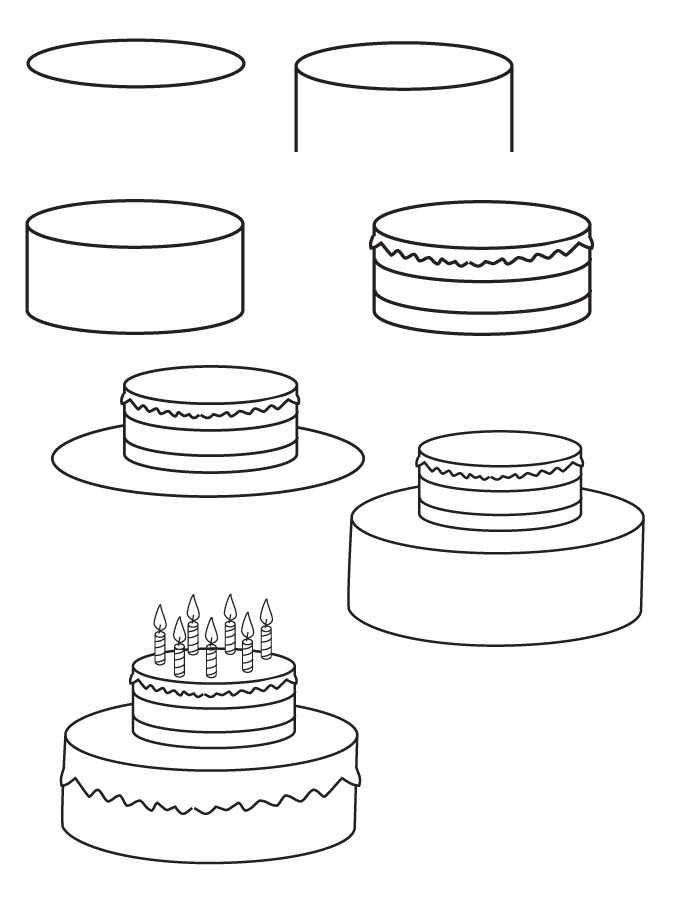 How To Draw A Birthday Cake
 Drawing birthday cake