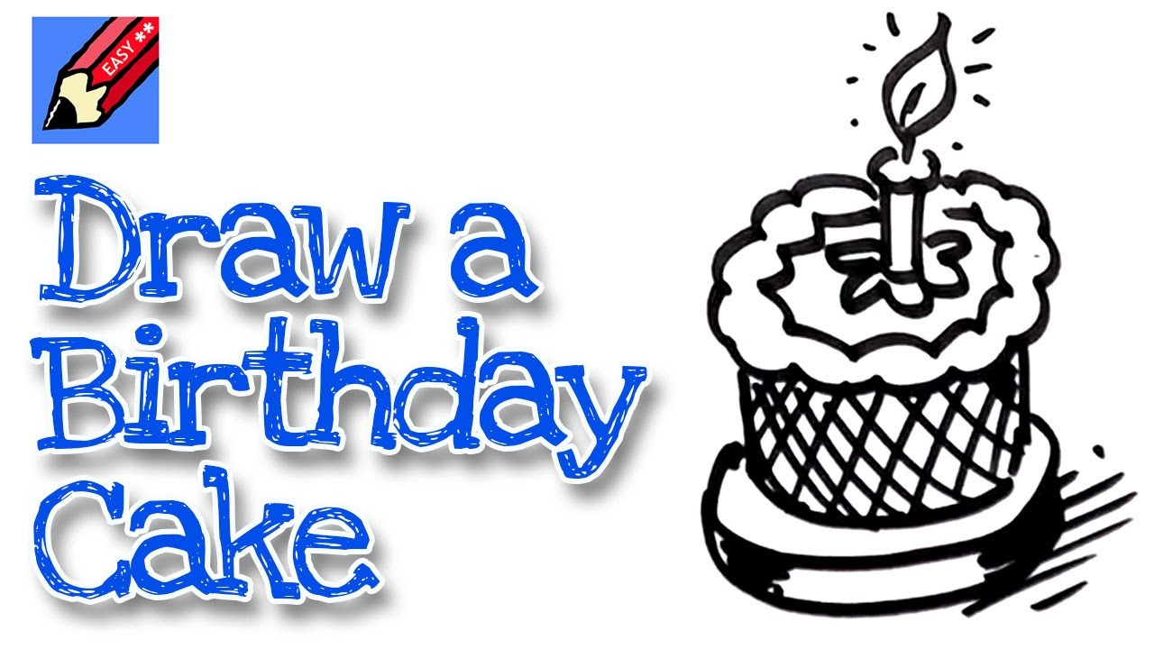 How To Draw A Birthday Cake
 How to draw a birthday cake real easy spoken tutorial