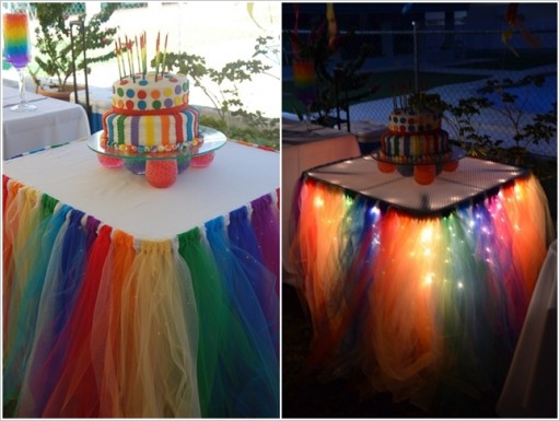 How To Make Birthday Decorations
 Wonderful DIY Fairy Light Tutu Table Skirt